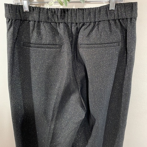 NWOT LOFT Pull On Tapered Pants In Black Shimmer L - Picture 8 of 16